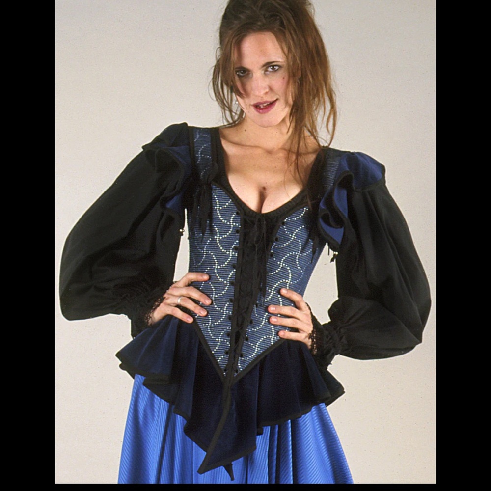 Moresca Blue and Black Pirate Bodice